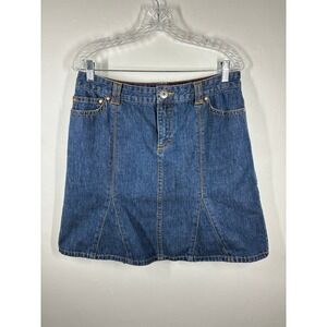 Vintage Y2K Tommy Hilfiger Denim Jean Skirt 12 A Line Low Rise Preppy 2000s